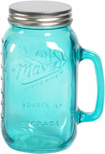 Mason Craft & More Drinking Jar - Teal Perspective: front