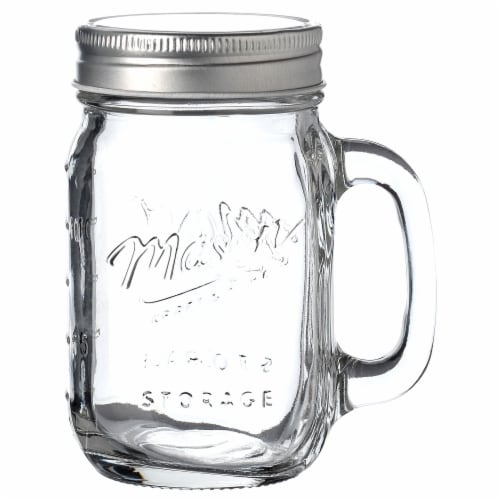 Mason Craft & More Mason Jar with Handle & Lid - Clear, 8 oz