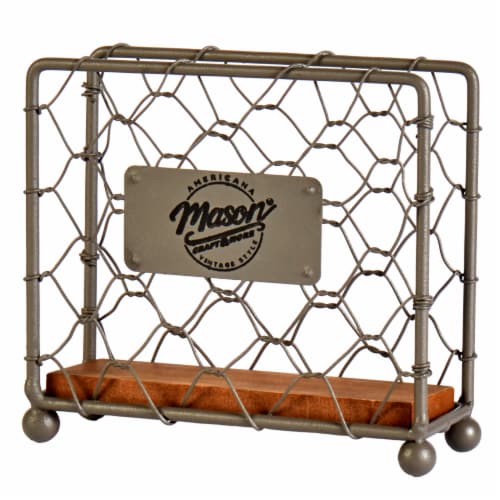 Mason Craft & More Chicken Wire Napkin Holder - Brown Perspective: front