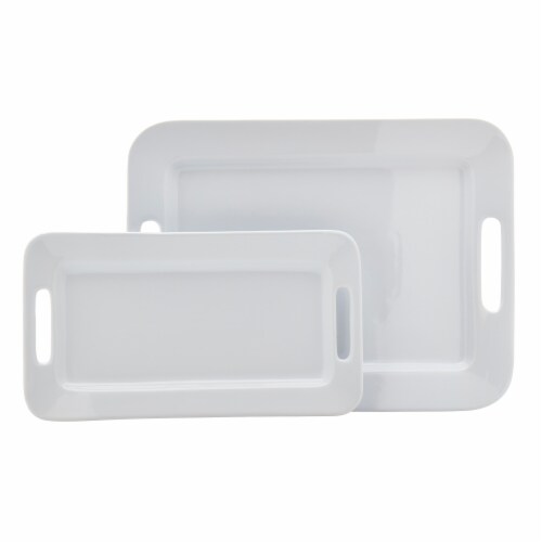 Tabletops Unlimited Rectangular Serving Platters - White Perspective: front