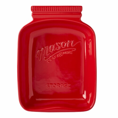 Tabletops Unlimited Large Mason Jar Shaped Bowl - Red Perspective: front
