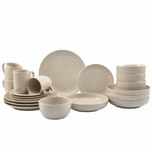 Tabletops Gallery Dinnerware Set - Boxwood Cream Perspective: front