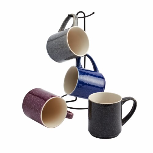 Metal Mug Tree Rack with Mugs Perspective: front