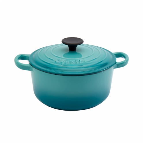 Tabletops Unlimited Mason Enameled Cast Iron Teal Dutch Oven, 3 qt