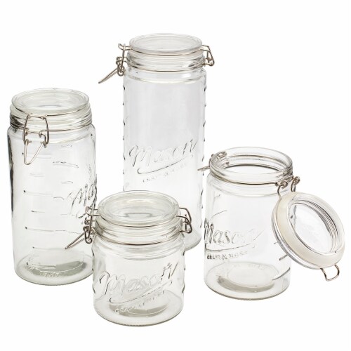 Tabletops Unlimited Mason Glass Clamp Jars, 3 pk - Kroger