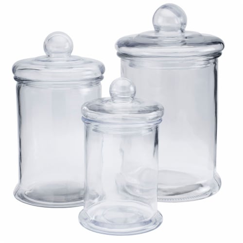 BFF Collection Set of 3 Assorted Glass Apothecary Decor Jars 