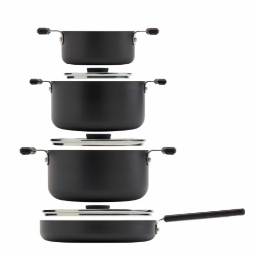 Tabletops Unlimited Aluminum Cookware Set - Black Perspective: front