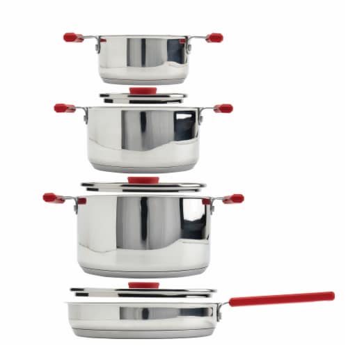 Denmark Tools For Cooks® Stax Stainless Steel Cookware Set - Red Perspective: front