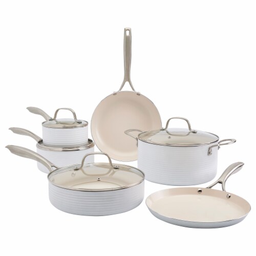 Tabletops Unlimited Aluminum Cookware Set - White Perspective: front