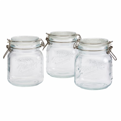 Glass Jam Set With 3 Glass Jars And Spoons On A Wood Stand, 1 - Fred Meyer