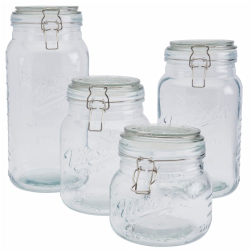 Anchor Hocking Glass Jars with Acacia Lids, Set of 3