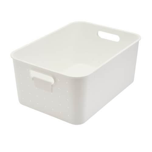 Tabletops Unlimted Medium Storage Basket - White Perspective: front