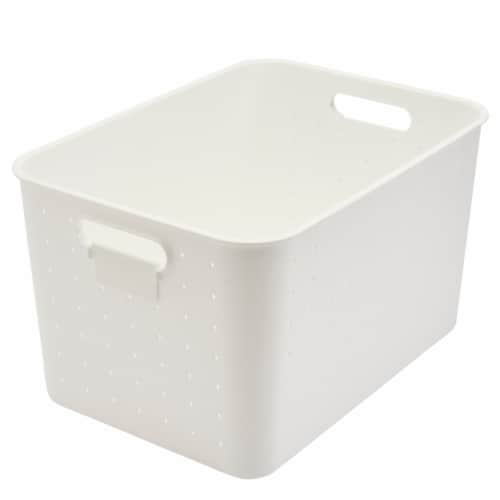 Tabletops Unlimited Large Storage Basket - White Perspective: front
