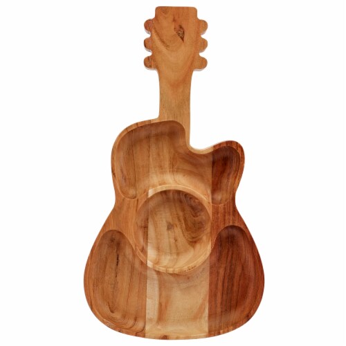 Tabletops Unlimited Wood Guitar Chip & Dip - Brown Perspective: front