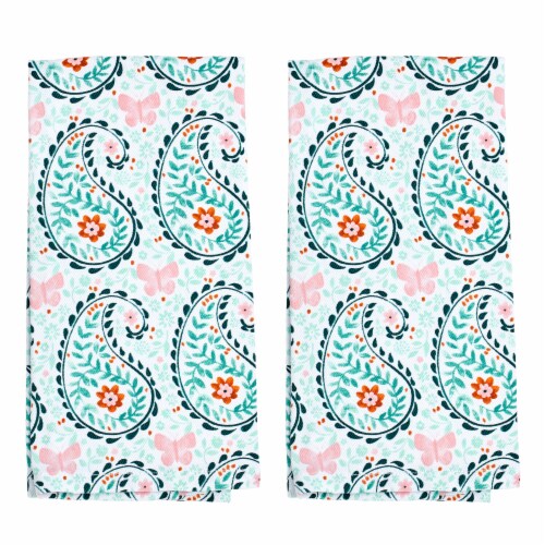 Tabletops Unlimited Kitchen Towels - Paisley Perspective: front