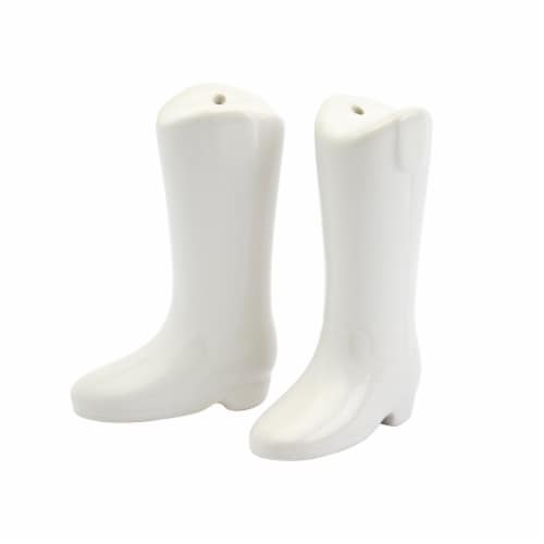 Tabletops Unlimited Boot Shaped Salt & Pepper Set Perspective: front