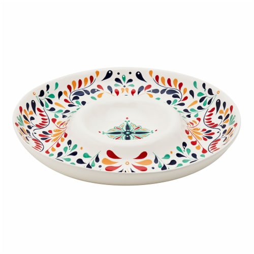 Mason Talavera Chip & Dip Bowl Perspective: front