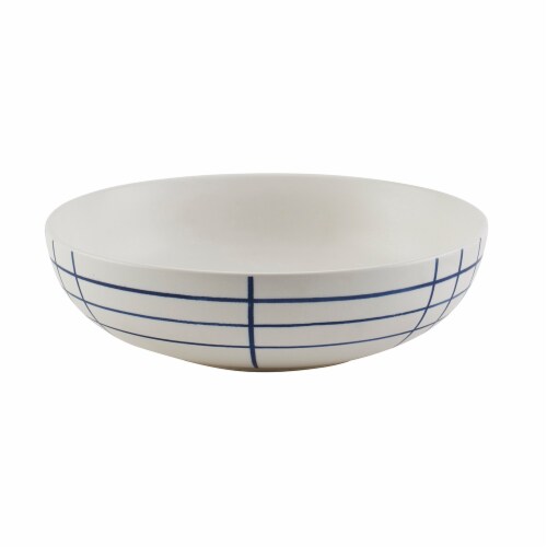 Tabletops Unlimted® Kimora Blue Plaid Small Serve Bowl Perspective: front