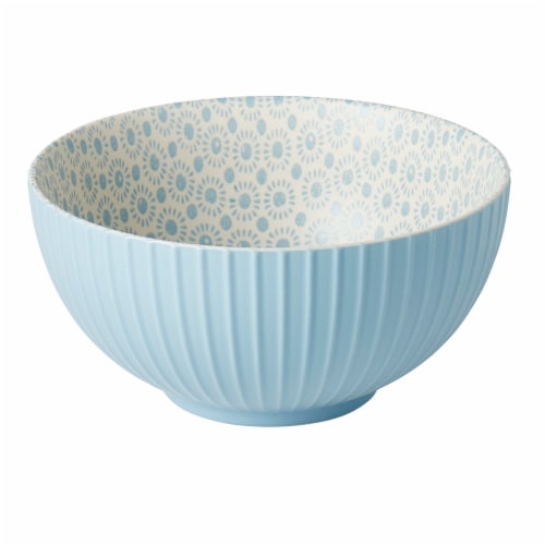 Tabletops Infuse Pad Print Bowl - Light Blue Perspective: front