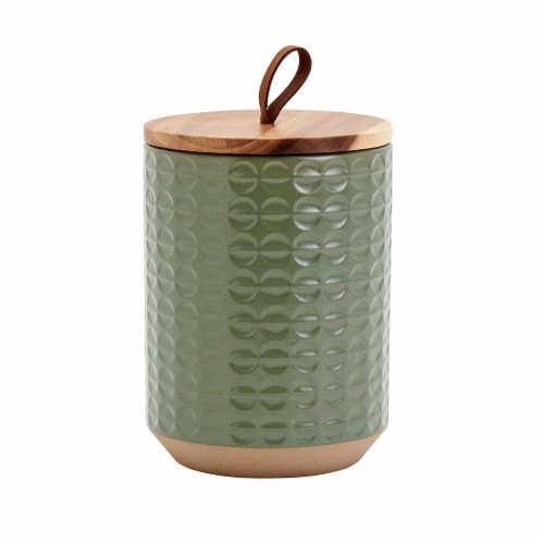 Tabletops Gallery Small Kitchen Storage Canister with Lid Matcha, 1
