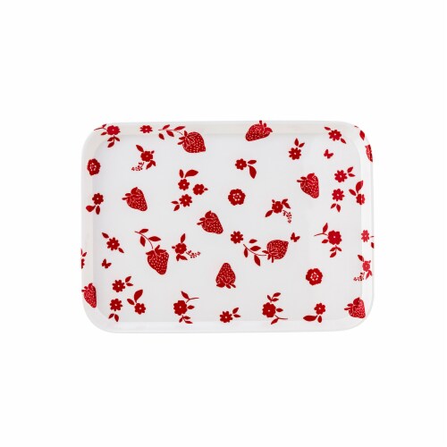 Tabletops Unlimited Gallery Americana Melamine Serve Tray - Red Floral Perspective: front
