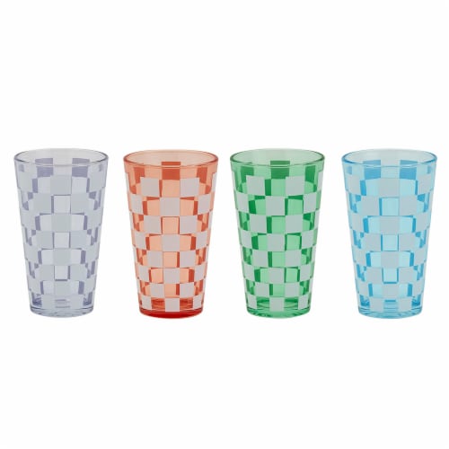 Tabletops Unlimited Gallery Checkered Highball Glasses - Assorted Perspective: front
