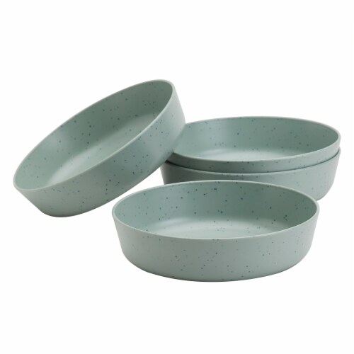 Smart Planet Lacey Green Recycled 4-Piece Dinner Plate Set Perspective: front