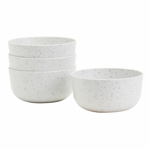 Tabletops Unlimited Smart Planet Lacey Recyclced Plastic 6-Inch Cereal Bowls Set - White Perspective: front