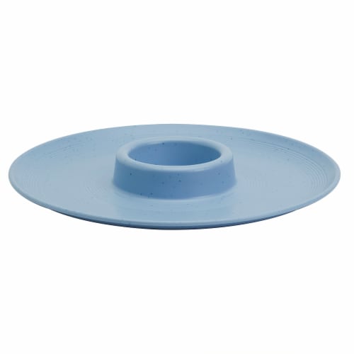 Tabletops Unlimited Smart Planet Lacey Recycled Plastic Chip & Dip - Periwinkle Perspective: front