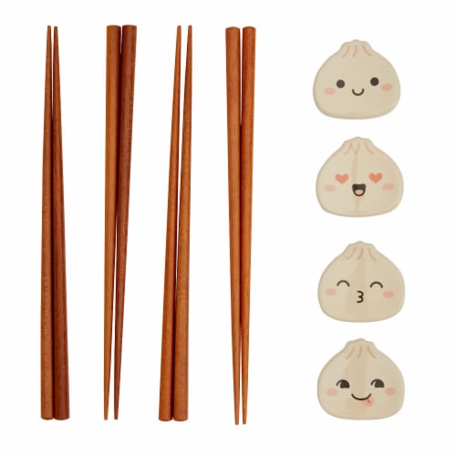 Infuse 12-Piece Dumplings Chopstick & Rest Set Perspective: front