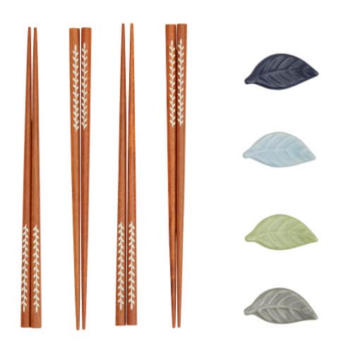 Tabletops Infuse Leaves Chopstick & Rest Set Perspective: front