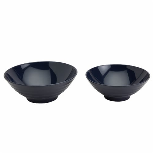 Infuse 2-Piece Nested Melamine Bowl Set - Navy Perspective: front