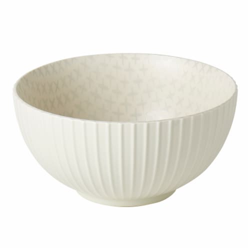Tabletops Infuse Pad Print Bowl - Ivory Perspective: front