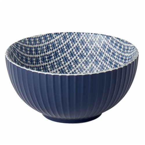 Tabletops Infuse Pad Print Bowl - Navy Perspective: front