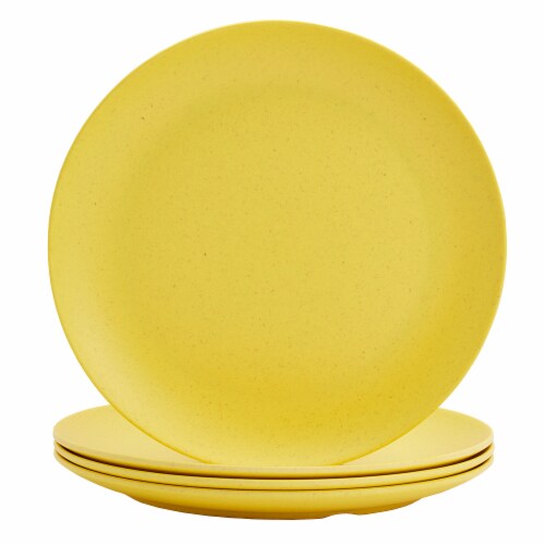 Smart Planet Yellow Bamboo Fiber Dinner Plates Perspective: front