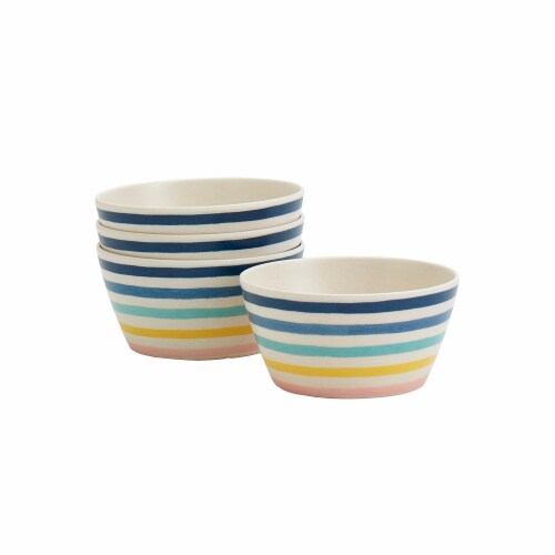 Smart Planet Striped Bamboo Fiber Tidbit Bowls Perspective: front