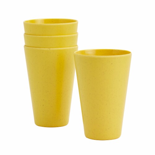 Smart Planet Yellow Bamboo Fiber Tall Cups Perspective: front