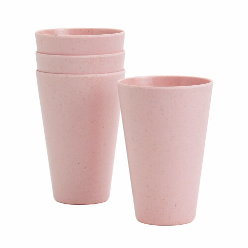 Smart Planet Pink Bamboo Fiber Tall Cups Perspective: front