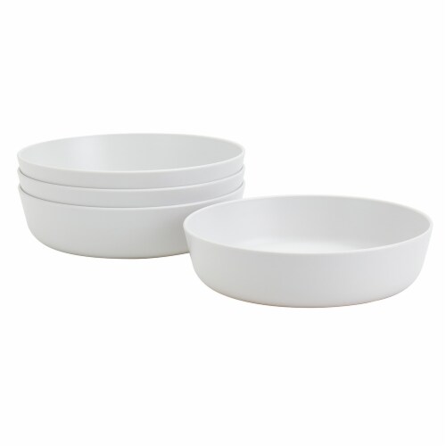 Tabletops Unlimited Smart Planet Recycled Plastic Dinner Bowls - White Perspective: front
