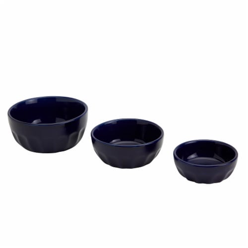 Mason Craft and More Stoneware Cafe Tibit Bowl Set - Navy Perspective: front