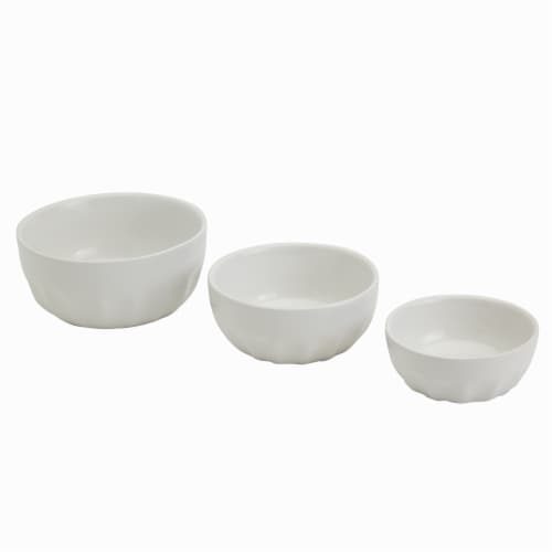 Tabletops Unlimited Mason Craft and More Stoneware Cafe Tidbit Bowl Set - White Perspective: front