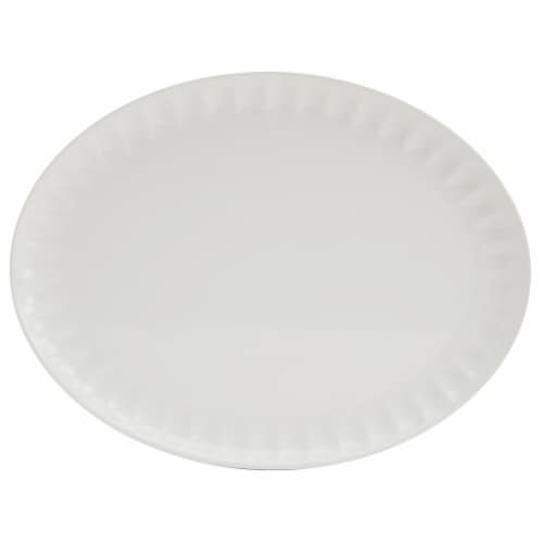 Tabletops Unlimited Mason Craft and More Stoneware Cafe Oval Platter - White Perspective: front