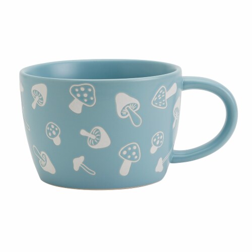 Tabletops Gallery Mug – Light Blue Mushroom Perspective: front