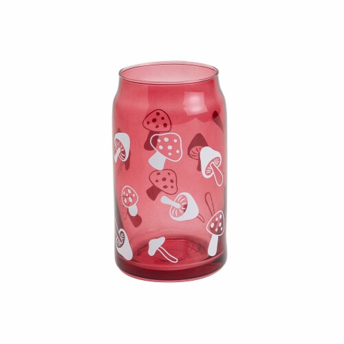 Tabletops Unlimited Gallery Soda Can Glass - Raspberry Mushroom Perspective: front