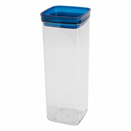 Tabletops Gallery Large Square Plastic Container – Blue Perspective: front