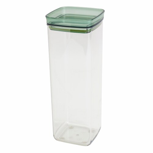 Tabletops Gallery Large Square Plastic Container – Green Perspective: front