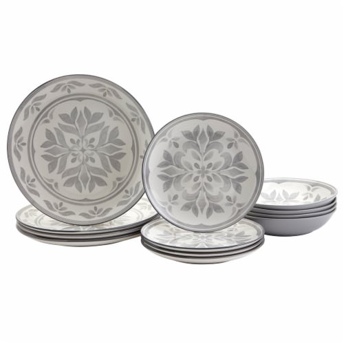 Tabletops Gallery Carrara Dinnerware Set - Gray Perspective: front