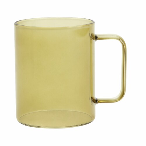 Tabletops Unlimited Gallery 14 oz Borosilicate Glass Mug - Olive Perspective: front