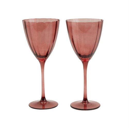 Tabletops Gallery 2 Piece 11.5 Ounce Wave Wine Glass Set – Bordeaux Perspective: front