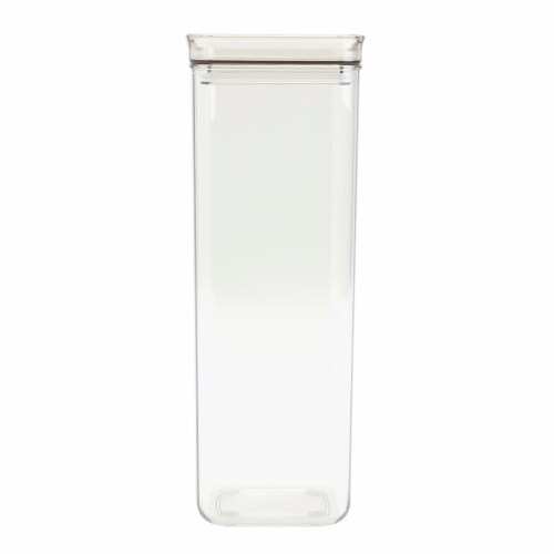 Tabletops Gallery Large Square Plastic Container – Ash Perspective: front